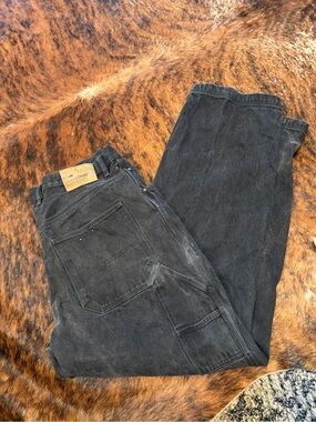 Mecca Y2K Baggy Black Denim Skater Jeans 38x32 Albert Triple Loose Fit Grunge